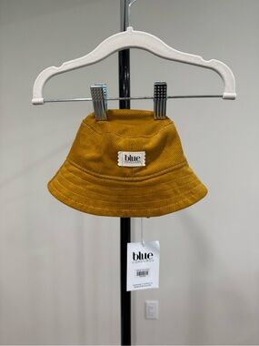 NWT Blue Corduroy Infant Bucket Hat Mustard Yellow/Gold, Size 3-6 Months